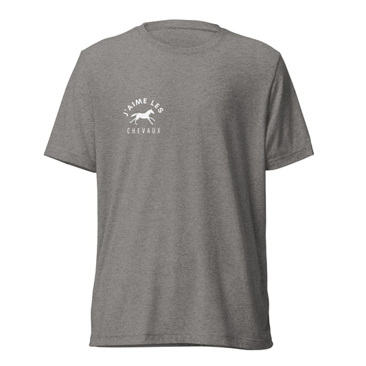 "I Love Horses" In French - Gray Unisex Short Sleeve T-shirt