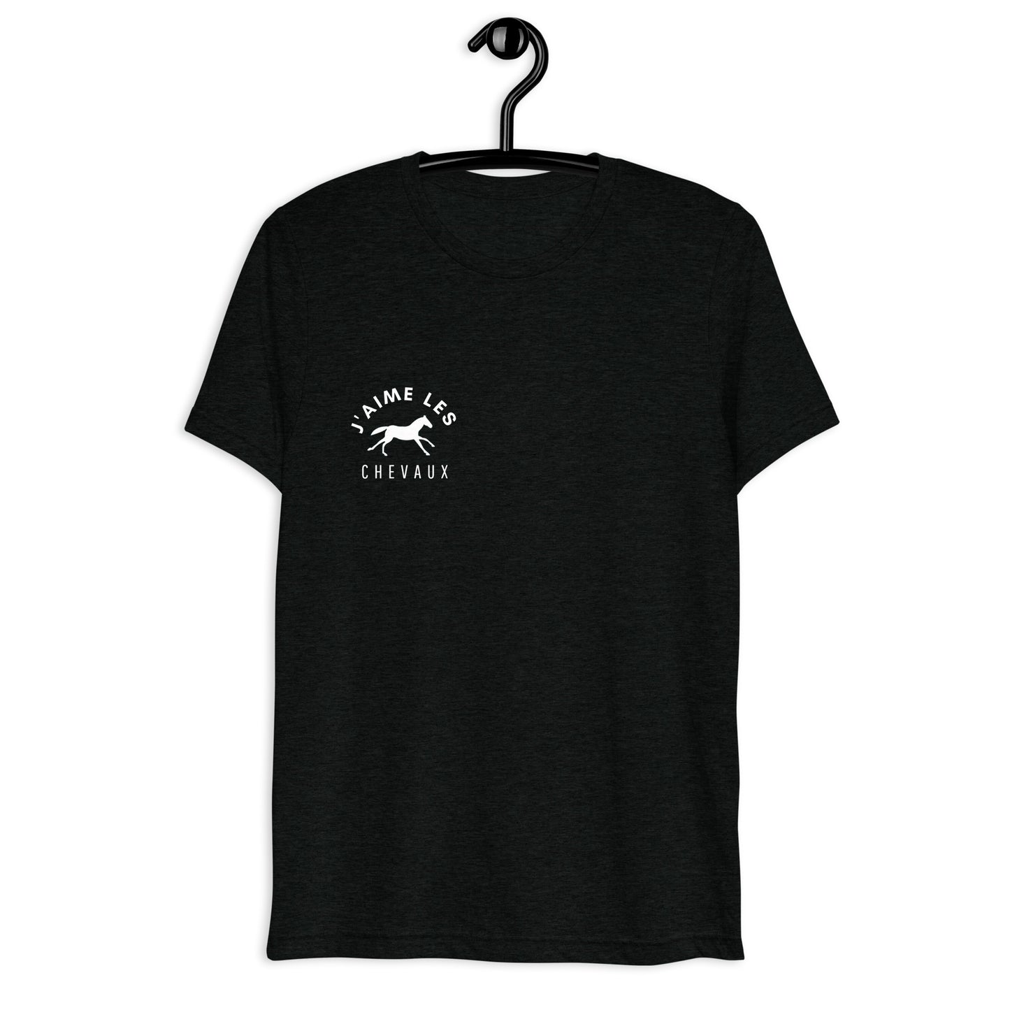 "I Love Horses" In French - Black Unisex Short Sleeve T-shirt