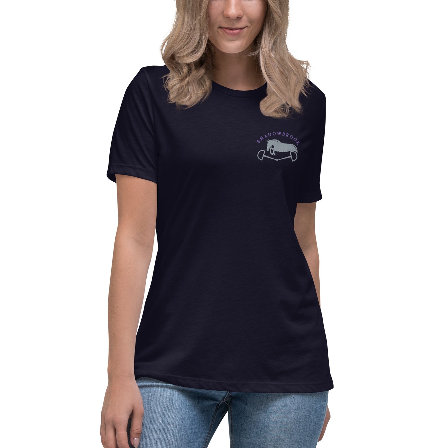 Shadowbrook Stables Navy T-Shirt - Small Logo Front