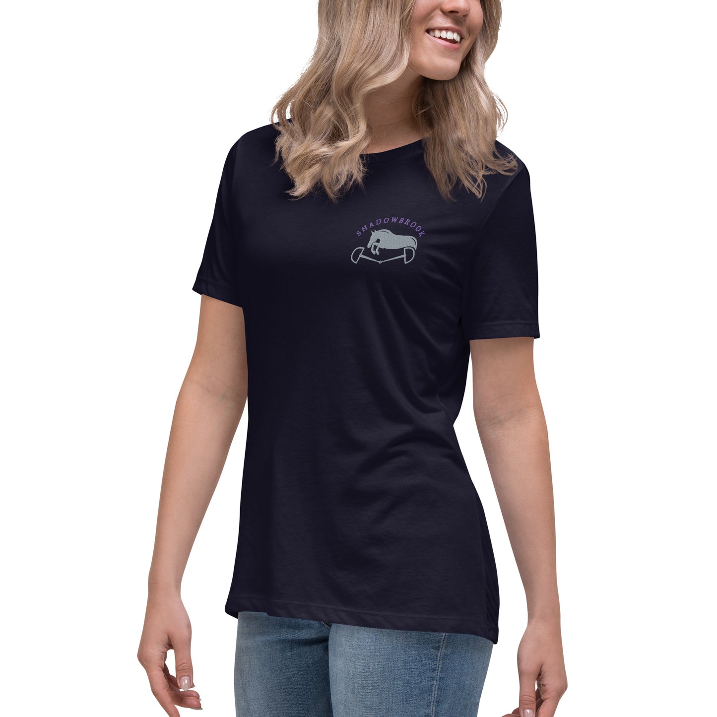 Shadowbrook Stables Navy T-Shirt - Small Logo Front